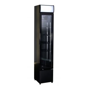 Combisteel | Glasdeur koelkast smal zwart - CMBI-7455.1384