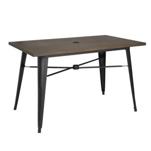 Bolero aluminium outdoor tafel 120x76x76cm donker houtdessin