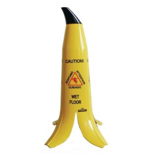 Banana Products LLC | Bananenschil waarschuwingsbord "Caution wet floor"