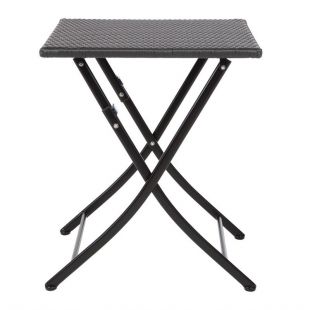 Bolero vierkante polyrotan klaptafel zwart 60cm