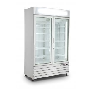 SARO | Vrieskast met ventilator koeling 2 glasdeuren model D 800 - wit