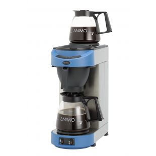 Animo | Koffiezetapparaat incl. 2 glazen kannen 1.8 ltr. en 2 zelfregulerende warmhoudplaatjes | M100 Blauw| zonder wateraansluiting