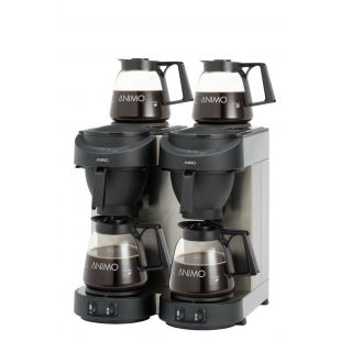 Animo | Koffiezetapparaat incl. 4 glazen kannen 1.8 ltr. en 4 zelfregulerende warmhoudplaatjes | M102 | zonder wateraansluiting